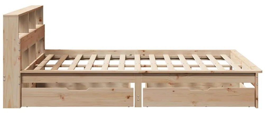 tömör fenyőfa könyvespolcos ágy matrac nélkül 120 x 200 cm