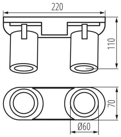 Kanlux 38965 - Spotlámpa LAURIN 2xGU10/10W/230V réz/fehér
