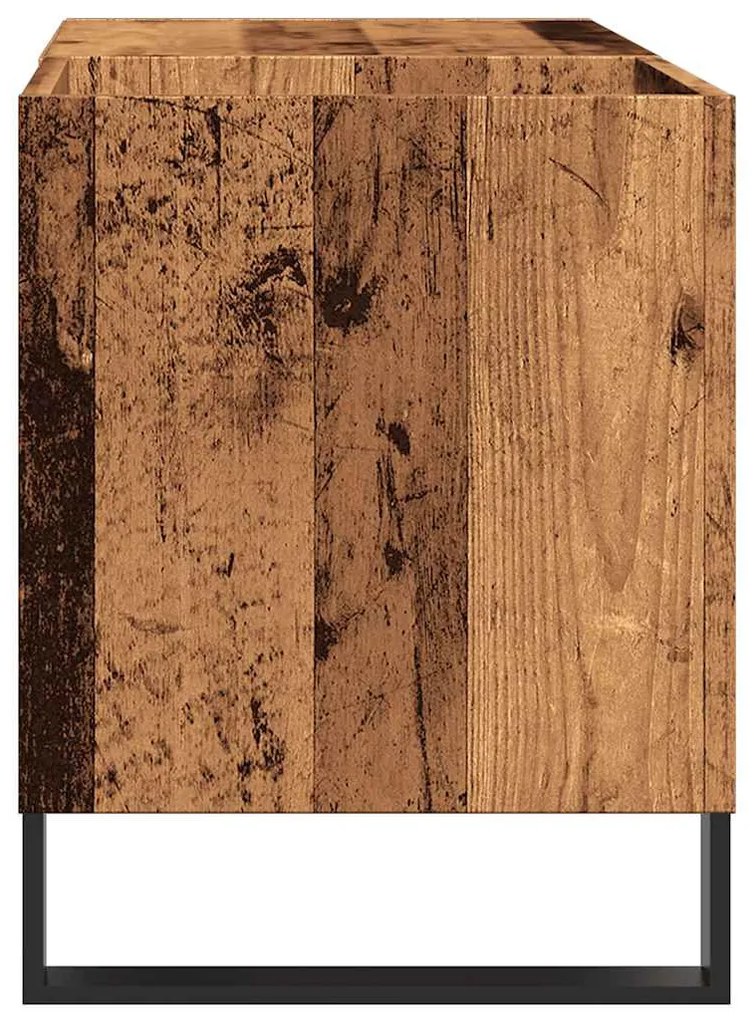 antik fa színű szerelt fa hanglemezszekrény 84,5x38x48 cm