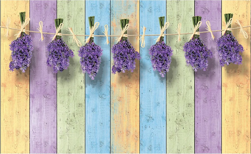 Fotótapéta Levendula vintage fa pasztell színek 350x250 +ragasztó