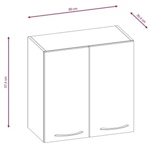 Konyhabútor VALERIA 240 cm, sonoma tölgy/barna