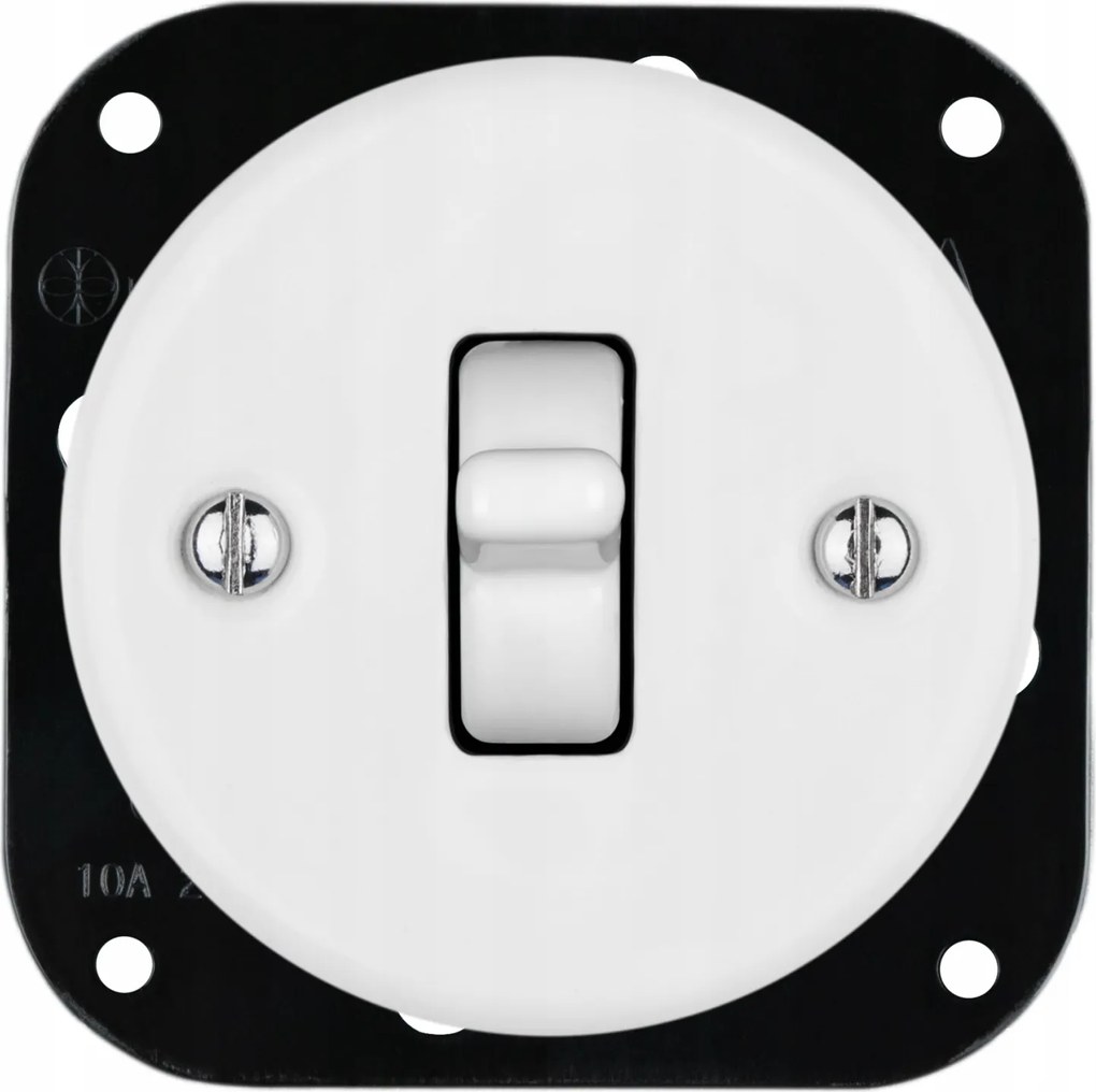 Retro kerámia kapcsoló fehér keret nélkül