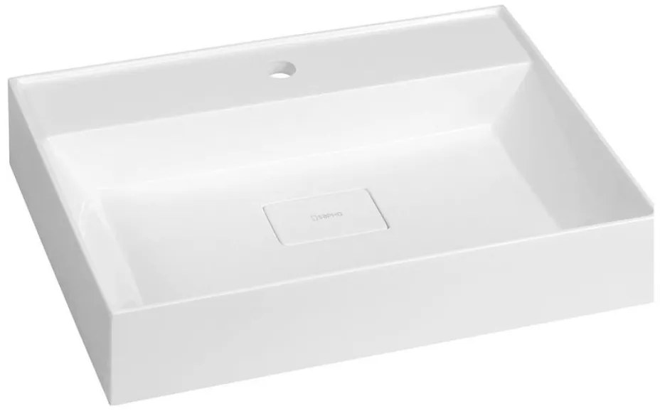 Sapho - GODIVA ráültethető mosdó 58x44 cm márvány/fehér