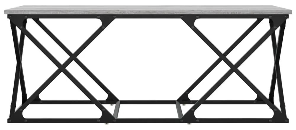 szürke sonoma színű szerelt fa dohányzóasztal 100 x 49 x 40 cm