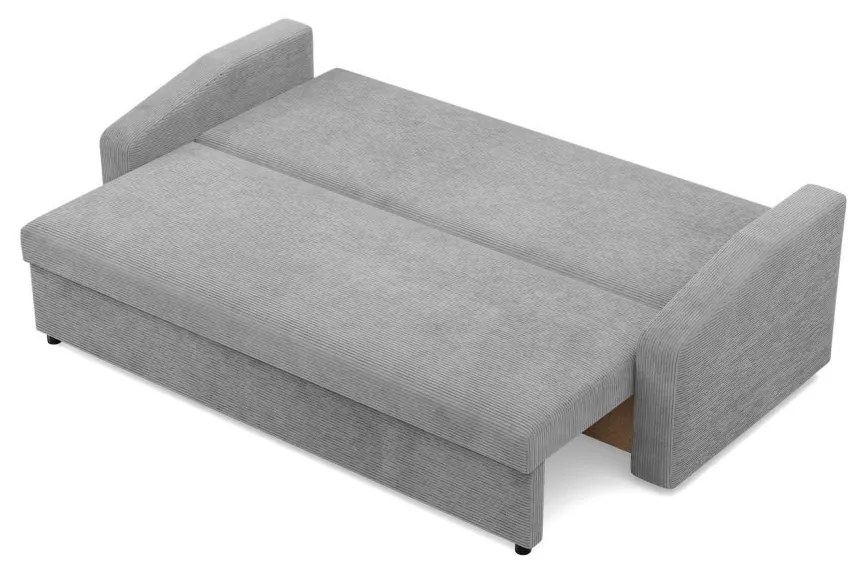 Zeus kanapéágy, kordbársony, bonell töltet, döntött kartámasz, szürke