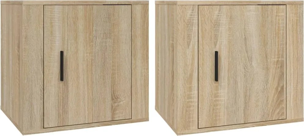 vidaXL 2 db sonoma tölgy színű éjjeliszekrény 50x39x47 cm
