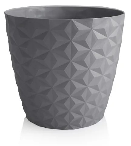 Crystal matt újrahasznosított virágtartó 30 cm, kőszürke, 30 cm