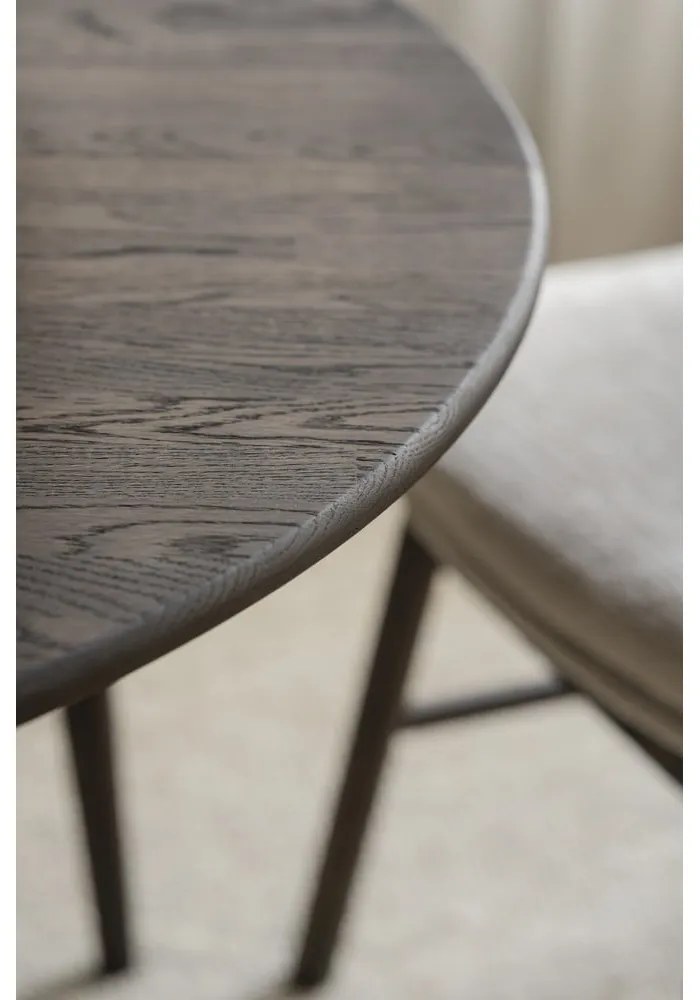 Sötétbarna tölgyfa kerek bővíthető étkezőasztal ø 120 cm Tyler – Rowico