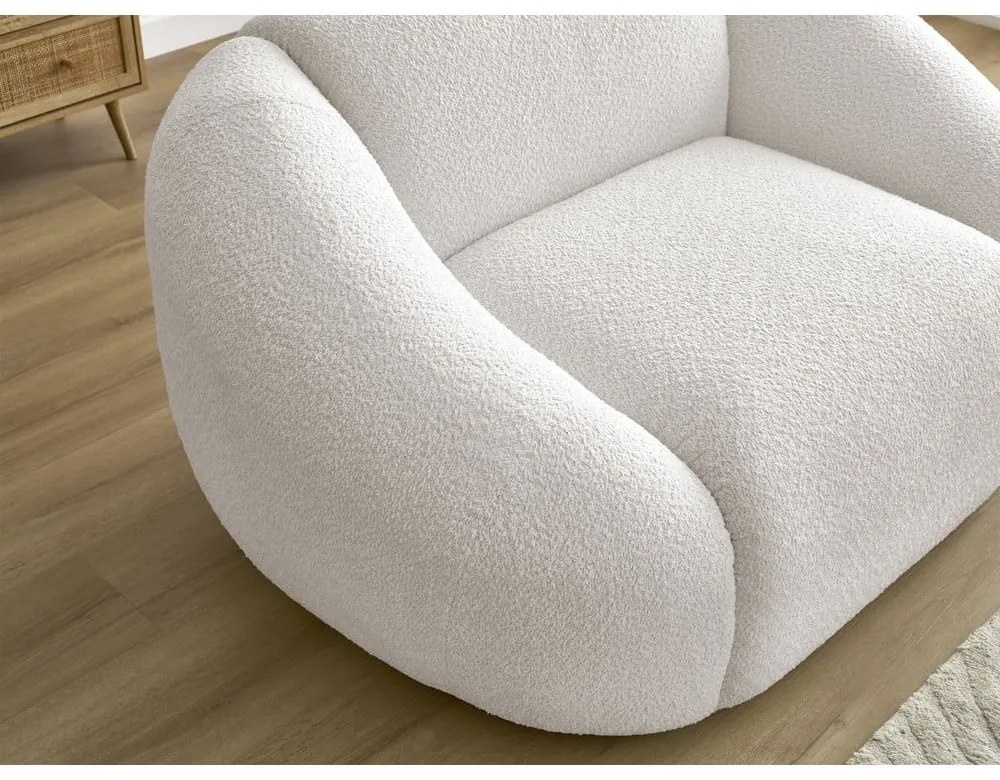 Fehér buklé fotel Tina – Bobochic Paris