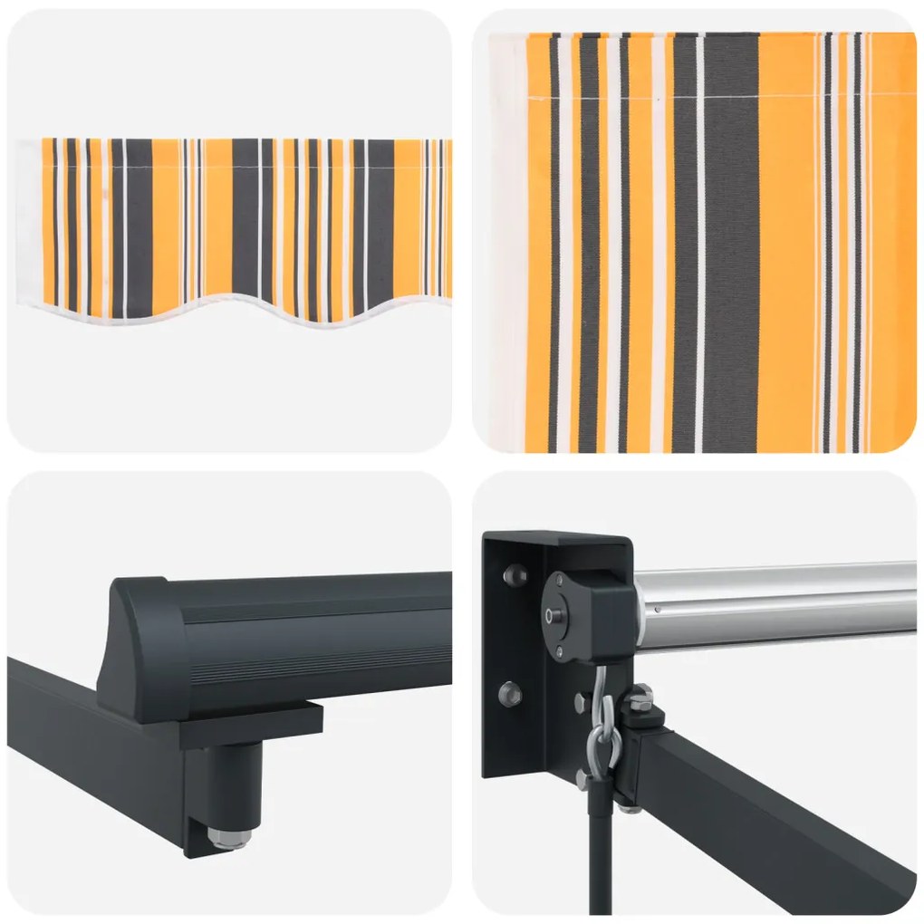 Kézi Behúzható Napellenző Multicolor Csíkos 350x250 cm