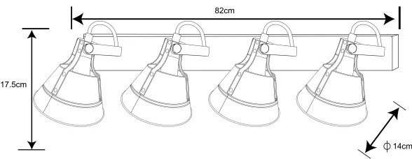 Globo 15366Z-4 - Spotlámpa GÜNTHER 4xE27/60W/230V