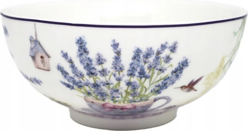 Tál tál 500 ml salátástál levendula motívummal olívabogyó levesek saláták tálalásához