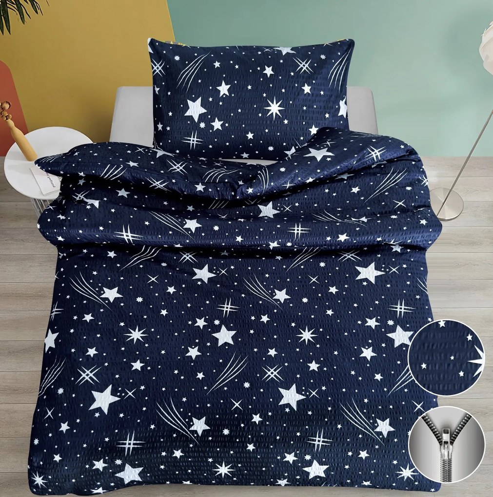 NIGHT SKY sötétkék krepp ágyneműhuzat Ágyneműhuzat mérete: 70 x 90 cm | 140 x 200 cm