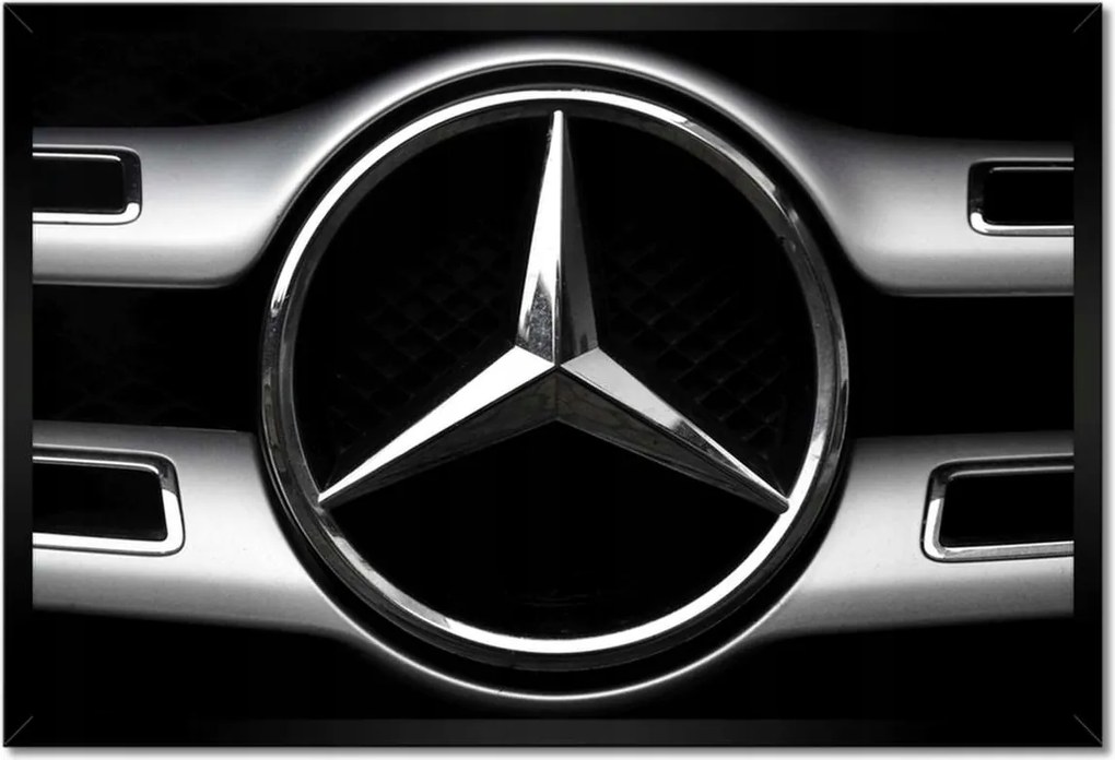 Poszter keretben 60x40 Mercedes fekete-fehér Bw