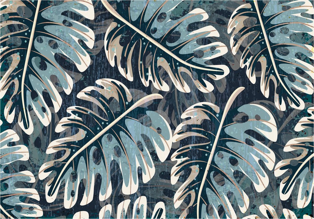 Fotótapéta Monstera Absztrakt Levelek Perspektíva Stílus 416x254 +ragasztó