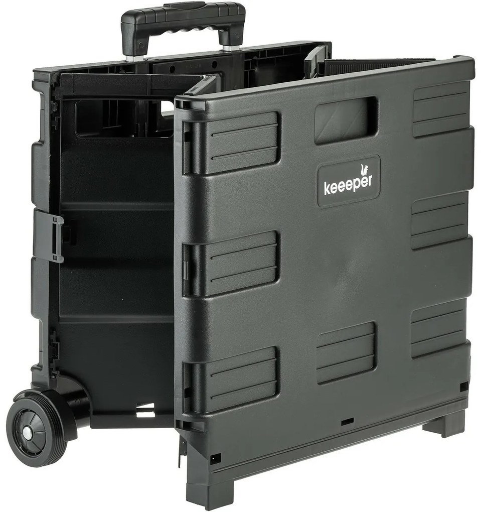 Keeeper Összecsukható bevásárlókocsi Olli 65 l Black, 65 l