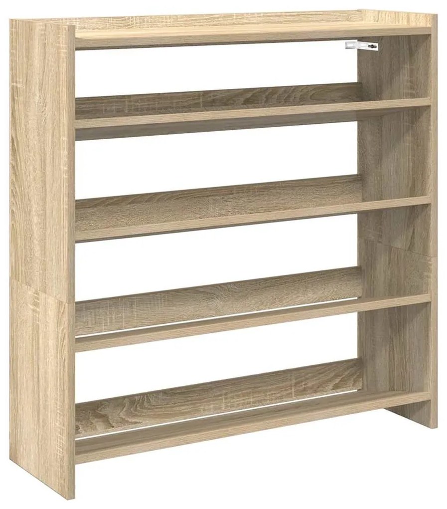 sonoma tölgy színű szerelt fa cipőtartó 80x25x81 cm