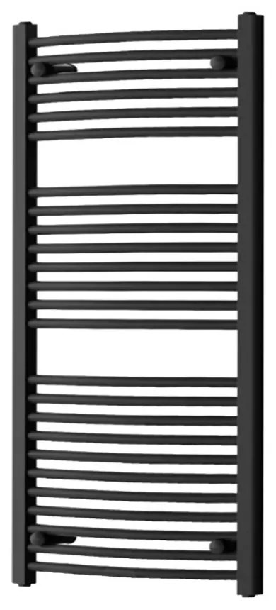 Íves törölközőszárító radiátor 1200x600 mm fekete
