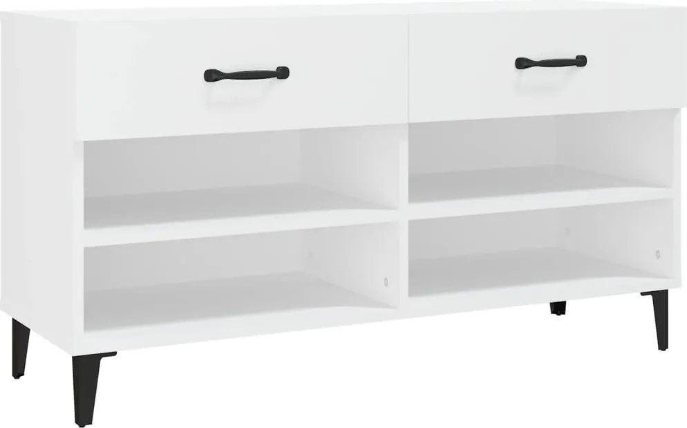vidaXL fehér szerelt fa cipősszekrény 102x35x55 cm