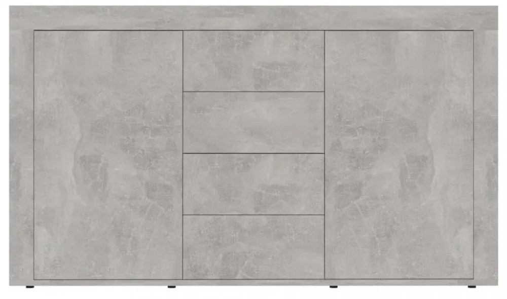 betonszürke szerelt fa tálalószekrény 120 x 36 x 69 cm
