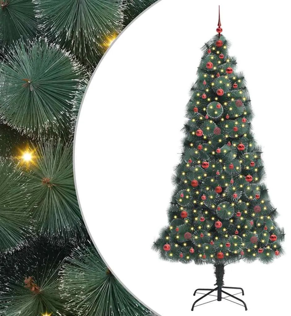 Műfenyő, előre díszített karácsonyfagömb készlettel Zöld 240 cm