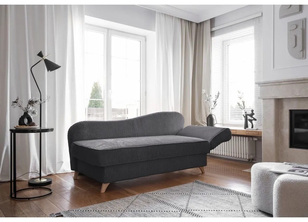 Szürke kordbársony heverő (jobb oldali) Chic Charlotte – Miuform