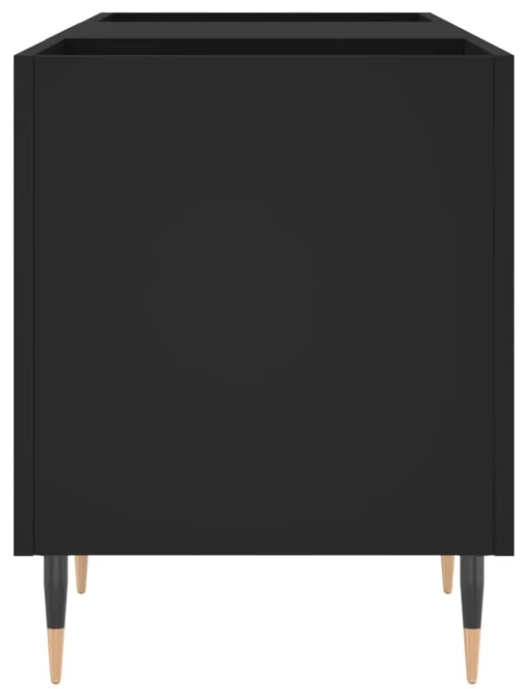 fekete szerelt fa hanglemezszekrény 121x38x48 cm