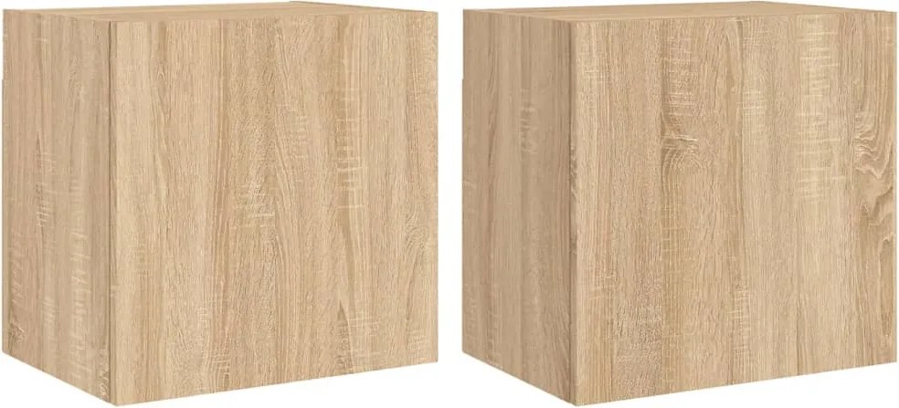 vidaXL 2 db sonoma tölgy szerelt fa fali TV-szekrény 40,5 x 30 x 40 cm