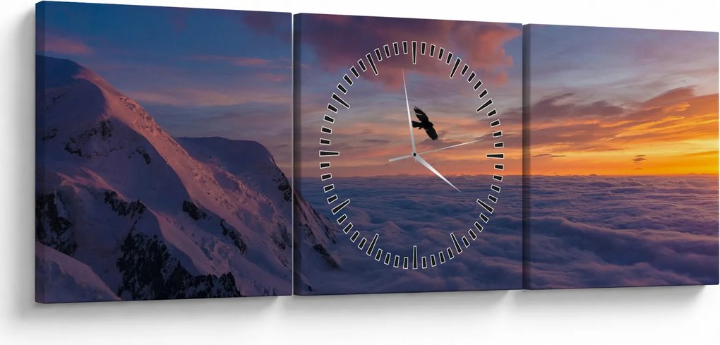 Kép naplementekor, Mt. blanc (órával) (90x30 cm)