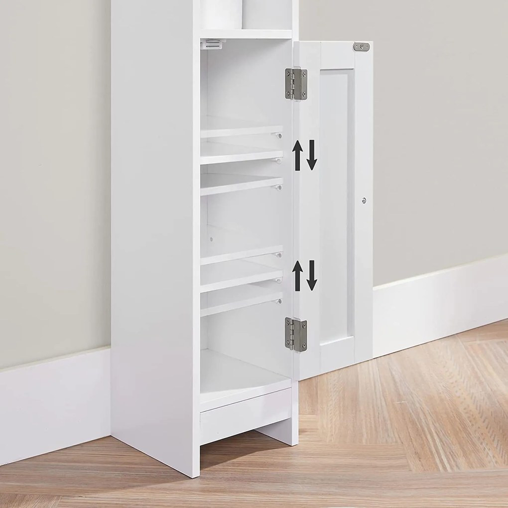 Szabadon álló ajtós szekrény, fehér 20x18x80cm