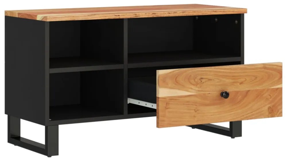 tömör akácfa és szerelt fa TV-szekrény 80 x 33 x 46 cm