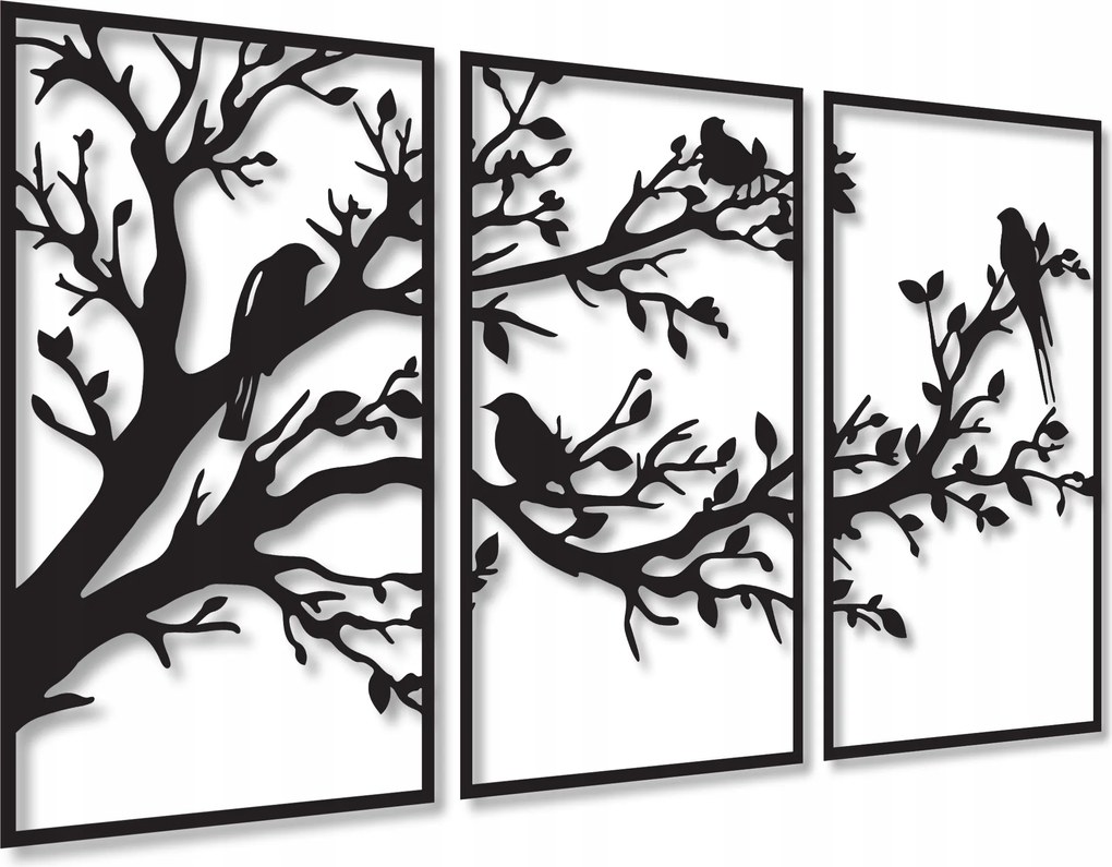 Kép Áttört Fa Madarak Fali Dekoráció Nappali Fa Képek 105 CM