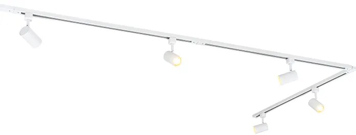 Modern fehér 1 fázisú sínrendszer 5 spotlámpával - Iconic Jeana