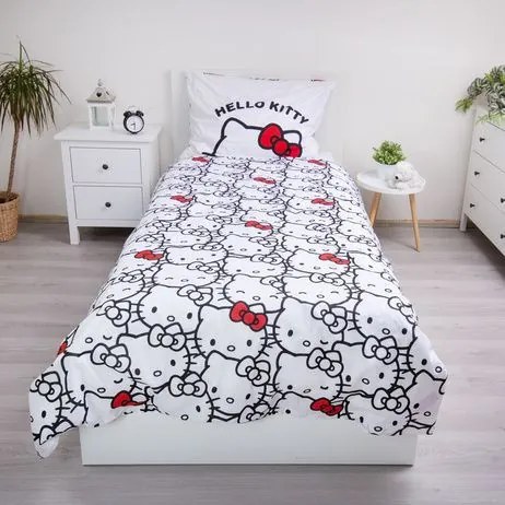 Hello Kitty White ágyneműhuzat 135×200cm, 80×80 cm