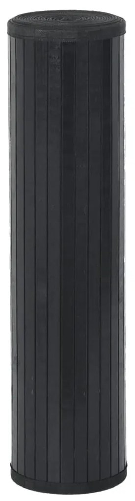 négyszögletű fekete bambusz szőnyeg 70 x 100 cm