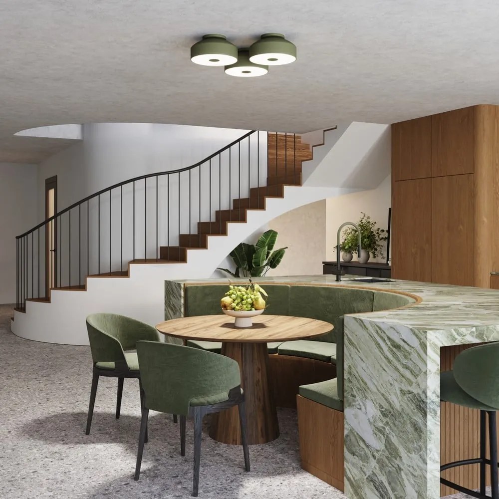 Zöld mennyezeti lámpa Blacko – Sollux