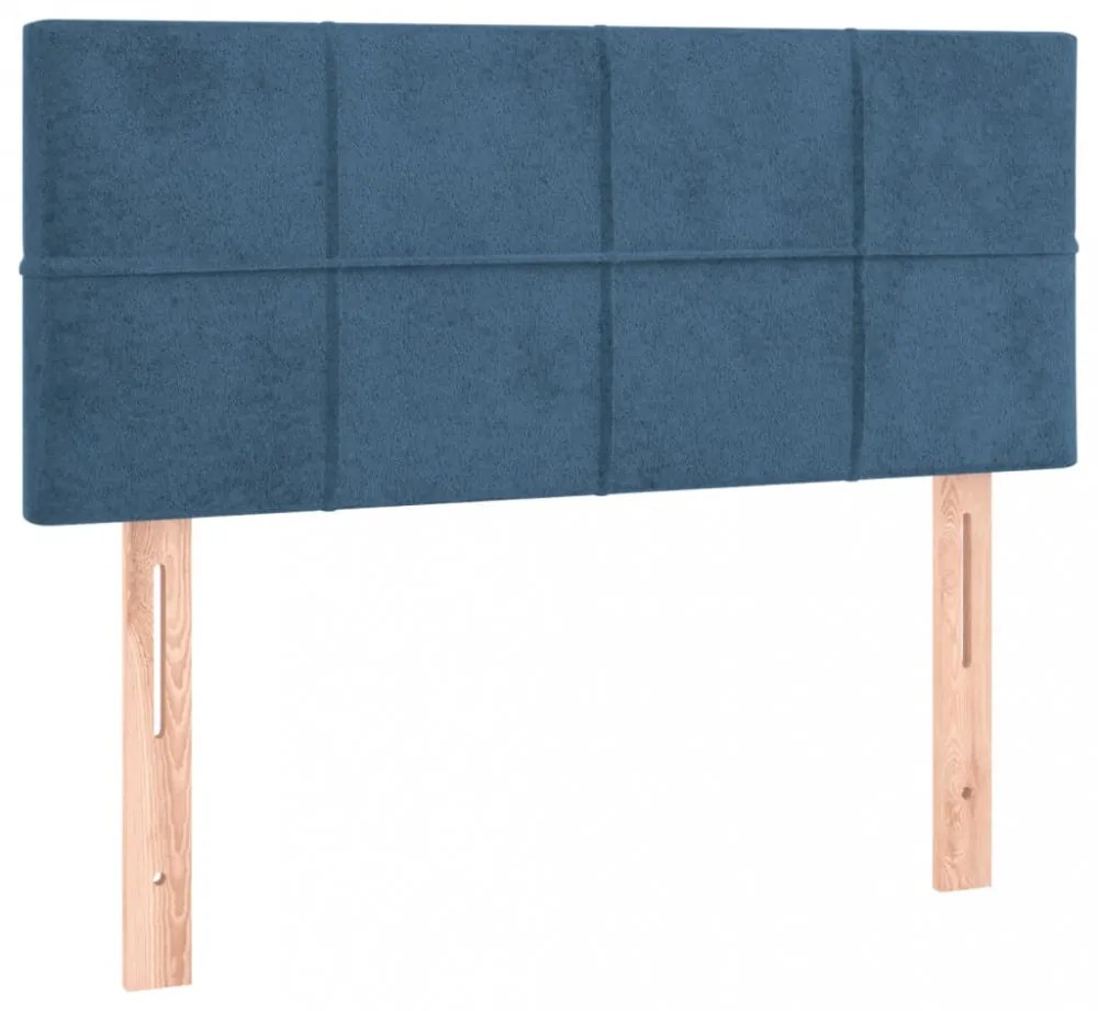 sötétkék bársony LED-es fejtámla 80 x 5 x 78/88 cm