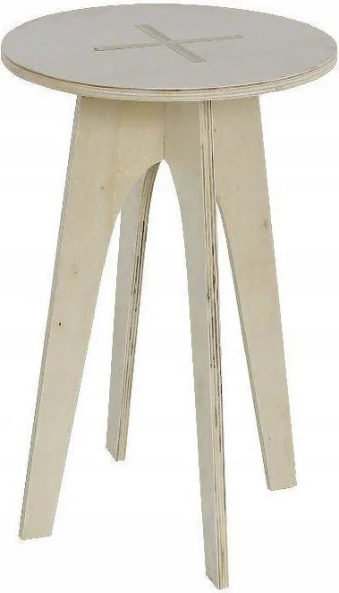 Fából Készült Dohányzóasztal klasszikus bézs Ø 30 cm