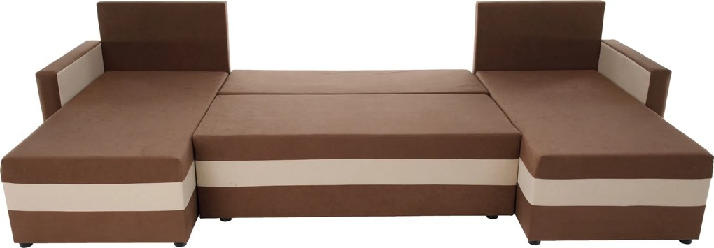 Univerzális ülőgarnitúra, barna/bézs, PAULITA U