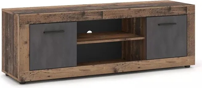 LUNA TV állvány 2 ajtós, old style dark/matera