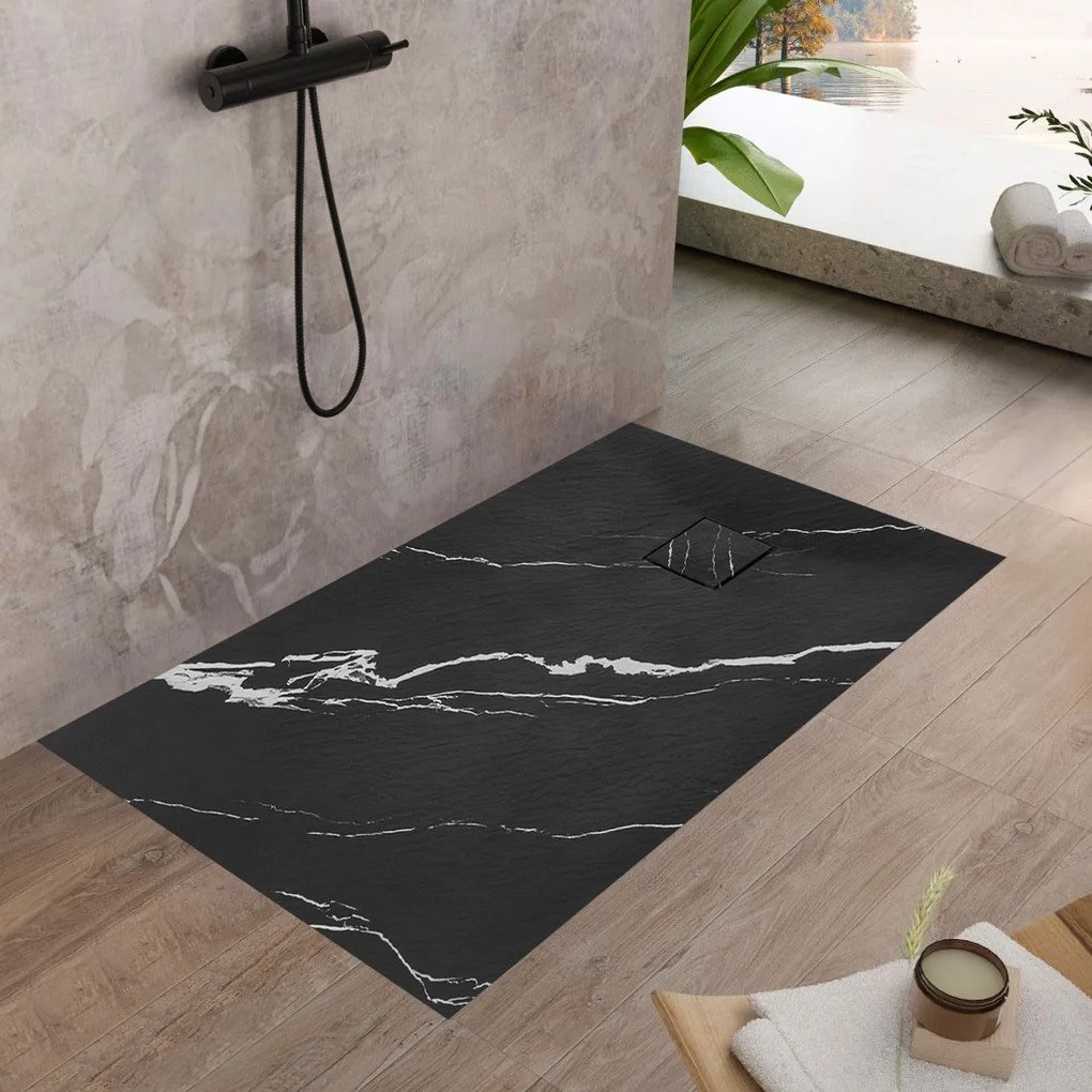 Zuhanytálca Magnum CARRARA BLACK 90x120