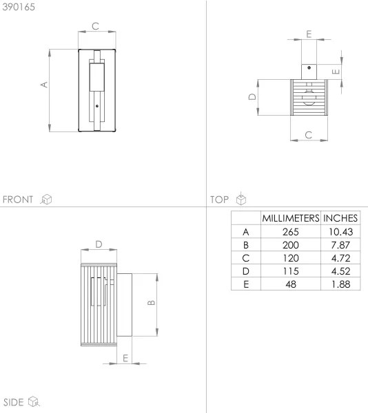 Eglo 390165 - Fali lámpa CIDRAZ 1xE27/40W/230V fekete/barna