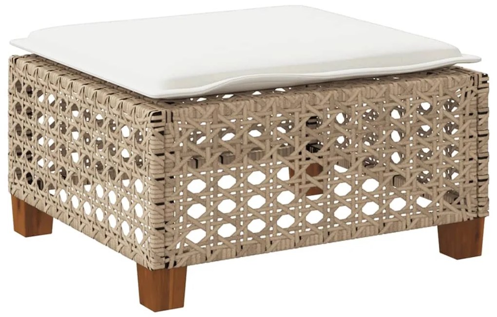 szürke polyrattan kerti ülőke párnával 63,5 x 56 x 32 cm