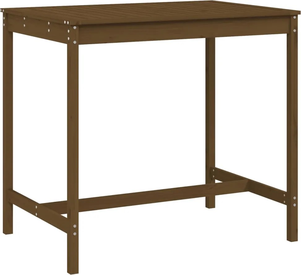 vidaXL mézbarna tömör fenyőfa kerti asztal 121x82,5x110 cm