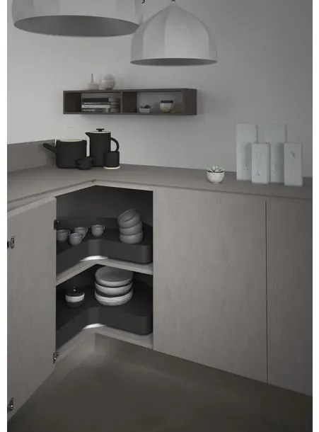 Konyhai fémrács, sarokszekrénybe, 3/4 kör kosár, 700mm átmérő, 350mm ajtókhoz, Sige PRO LINE 363