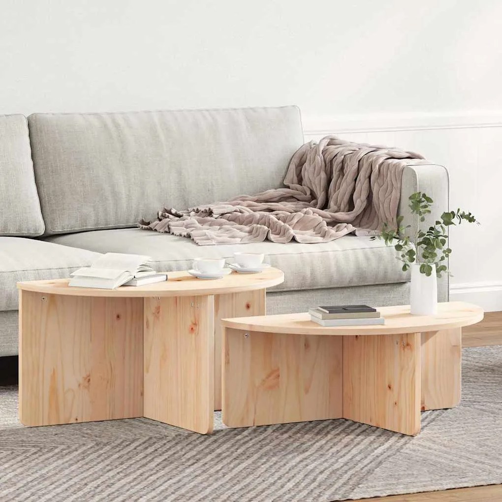 Dohányzóasztal 2 pcs Természetes 79 x 39.5 x 40 cm