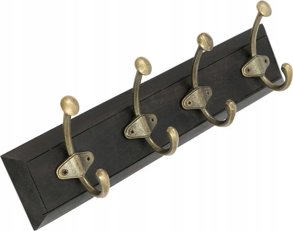 Fa Akasztó Fekete Wenge Arany 45cm 4 Kampós