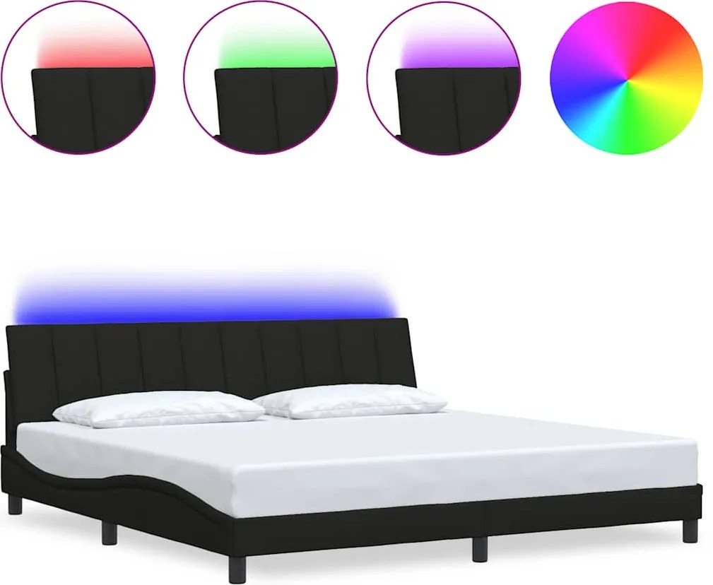 vidaXL fekete szövet ágykeret matrac nélkül Hanko 200 x 200 cm
