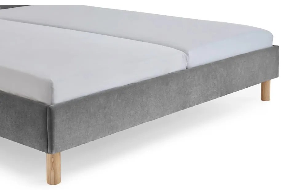 Szürke kárpitozott franciaágy ágyrács nélkül 180x200 cm Joker – Meise Möbel