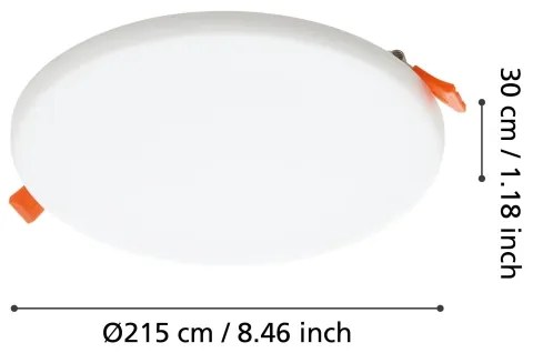 Eglo 900965 - LED Fürdőszobai beépíthető lámpa RAPITA 18W/230V átm. 21,5cm IP65
